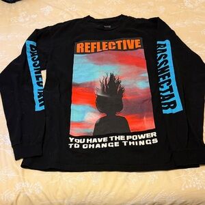 Black Reflective Long Sleeve Tee by